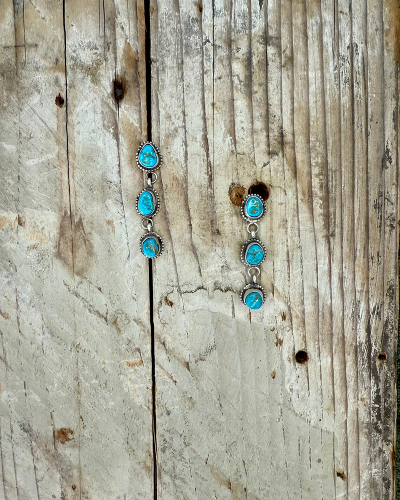 Three Stone Dangle Earring